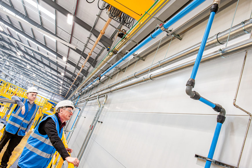 Atlas Copco compressed air/argon pipework system plays a vital role in Hitachi Rail’s new £8.5 million UK welding and painting facility